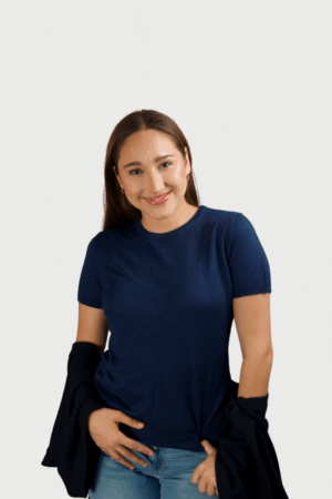 Crew Neck T-Shirt by Cashmere Casa BLUE