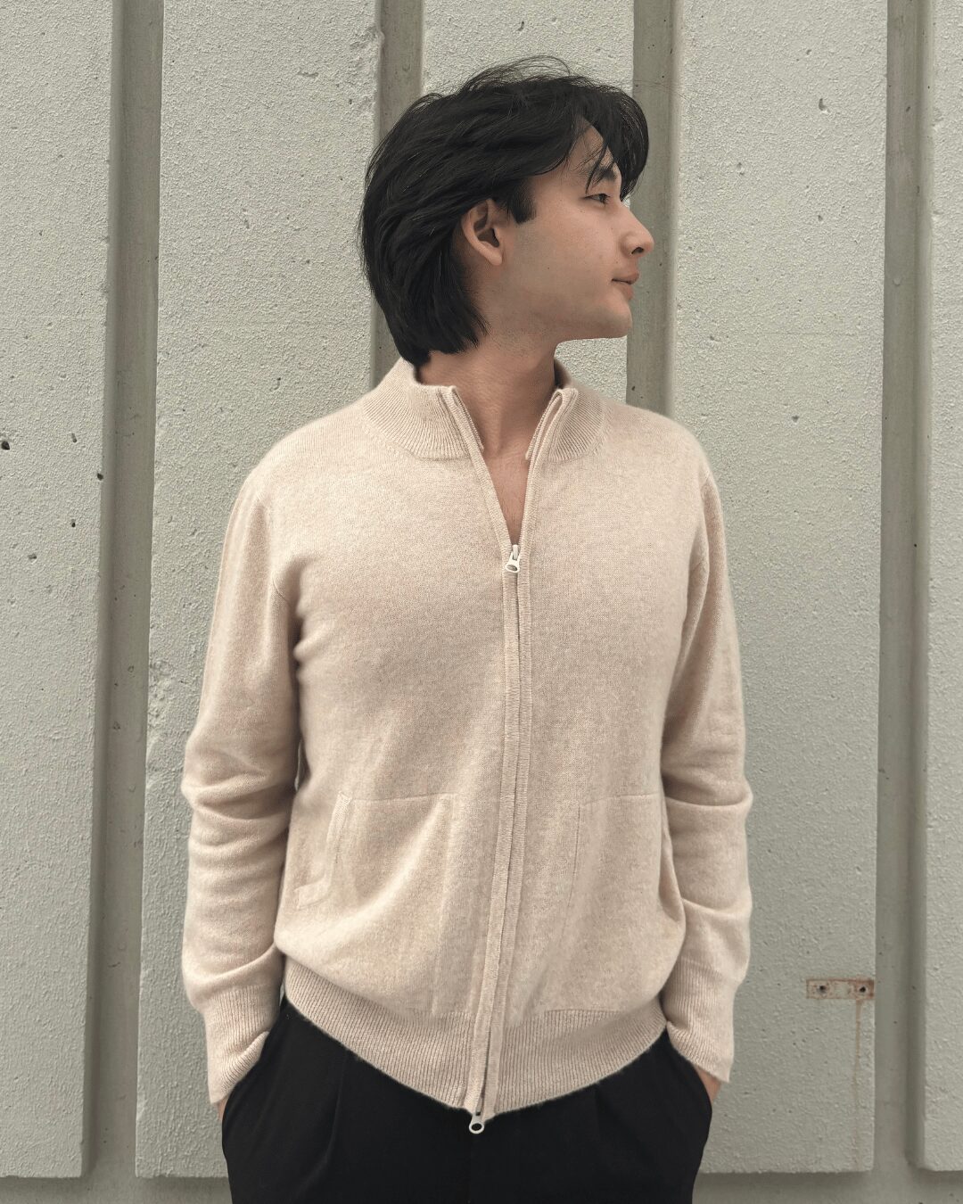 Cashmere Unisex Zip Cardigan