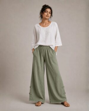 Linen Ease Wide-Leg Pants