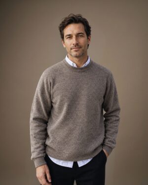 Men's Simple Wool C-Neck