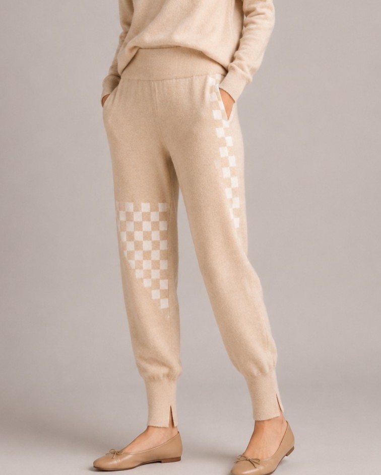 Cashmere Checker Stripe Jogger - Image 2