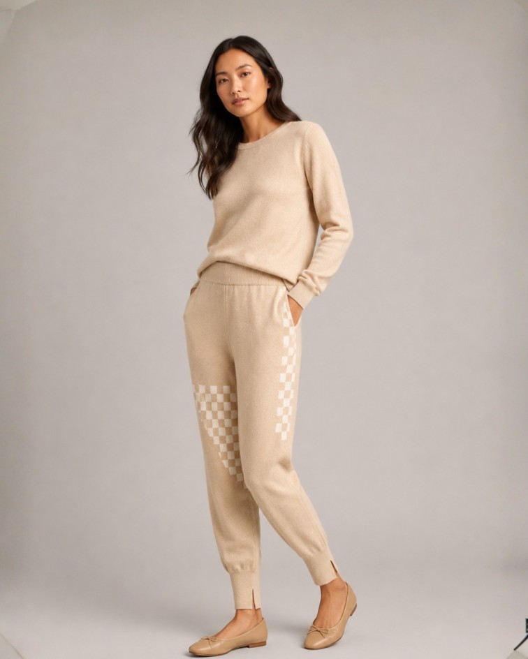 Cashmere Checker Stripe Jogger - Image 3