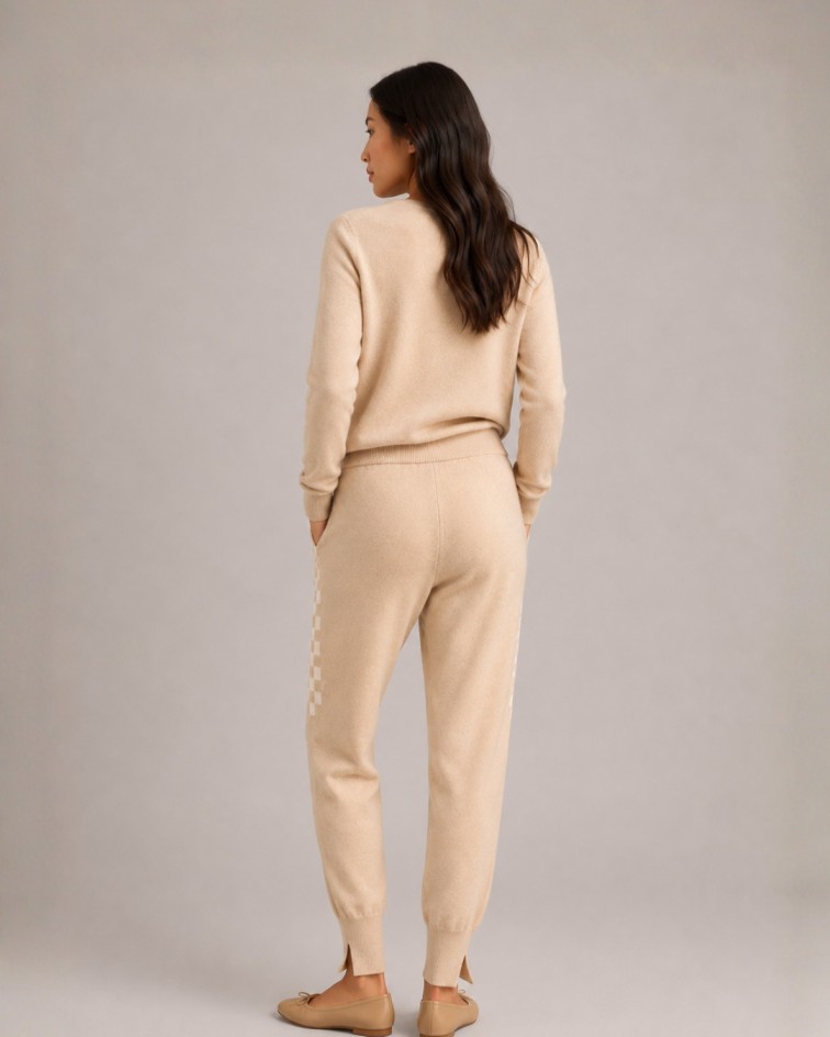 Cashmere Checker Stripe Jogger - Image 5
