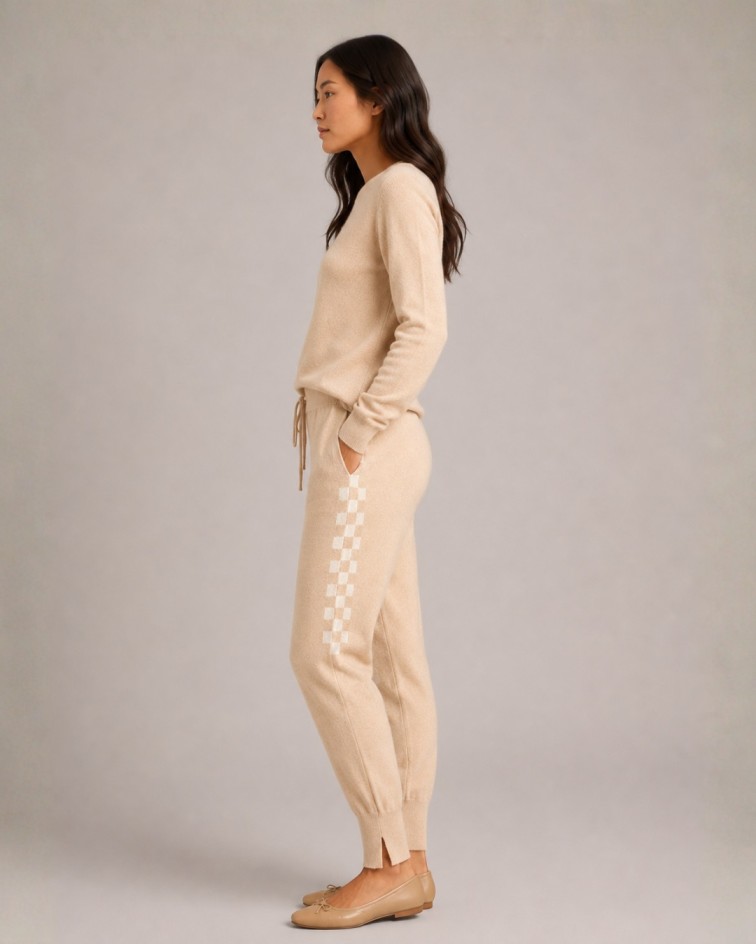Cashmere Checker Stripe Jogger - Image 4
