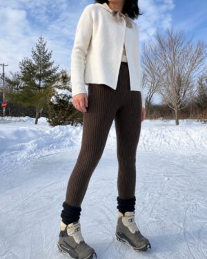 Mongolian Yak Down Ribbed Leggings